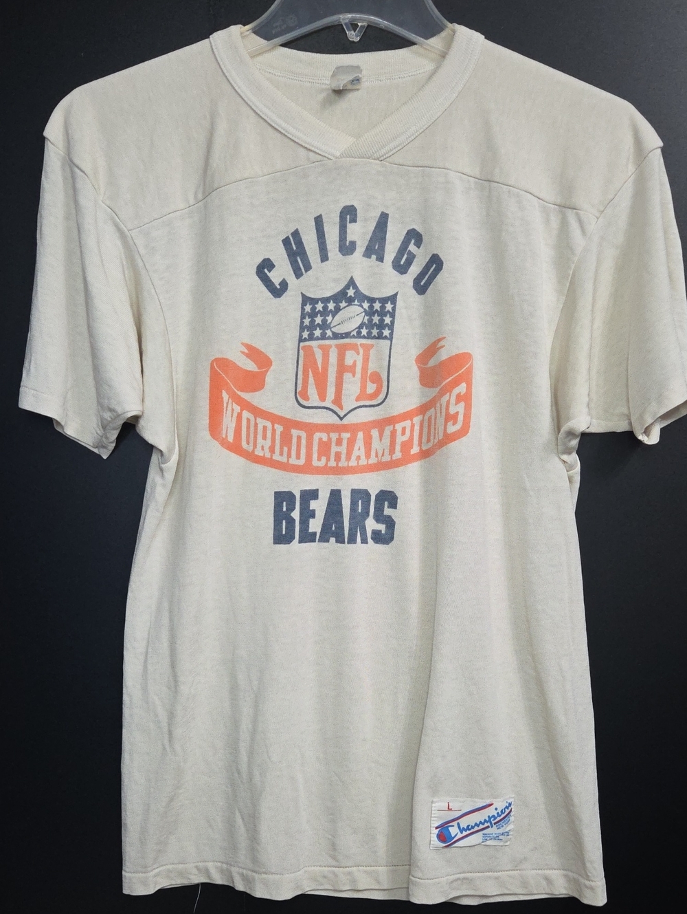 Vintage Champion Chicago Bears NFL 1985 World Champions Graphic Tee L